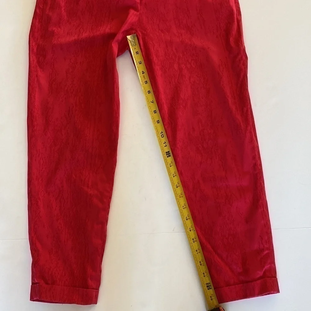 Escada Sport Hot Pink Print Ankle Trousers Size 40 = 8/10 US